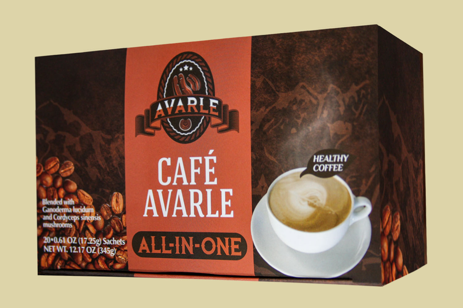 Café Avarle All-in-One Healthy Coffee with Ganoderma and Cordyceps - Creamer, Sugar and Xylitol (20 pk/box) Café Avarle All-in-One Healthy Coffee with Ganoderma and Cordyceps - Creamer, Sugar and Xylitol (20 pk/box)