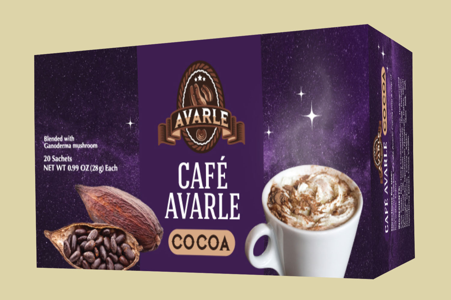 Café Avarle Healthy Cocoa with Ganoderma (20 pk/box) Café Avarle Healthy Cocoa with Ganoderma (20 pk/box)