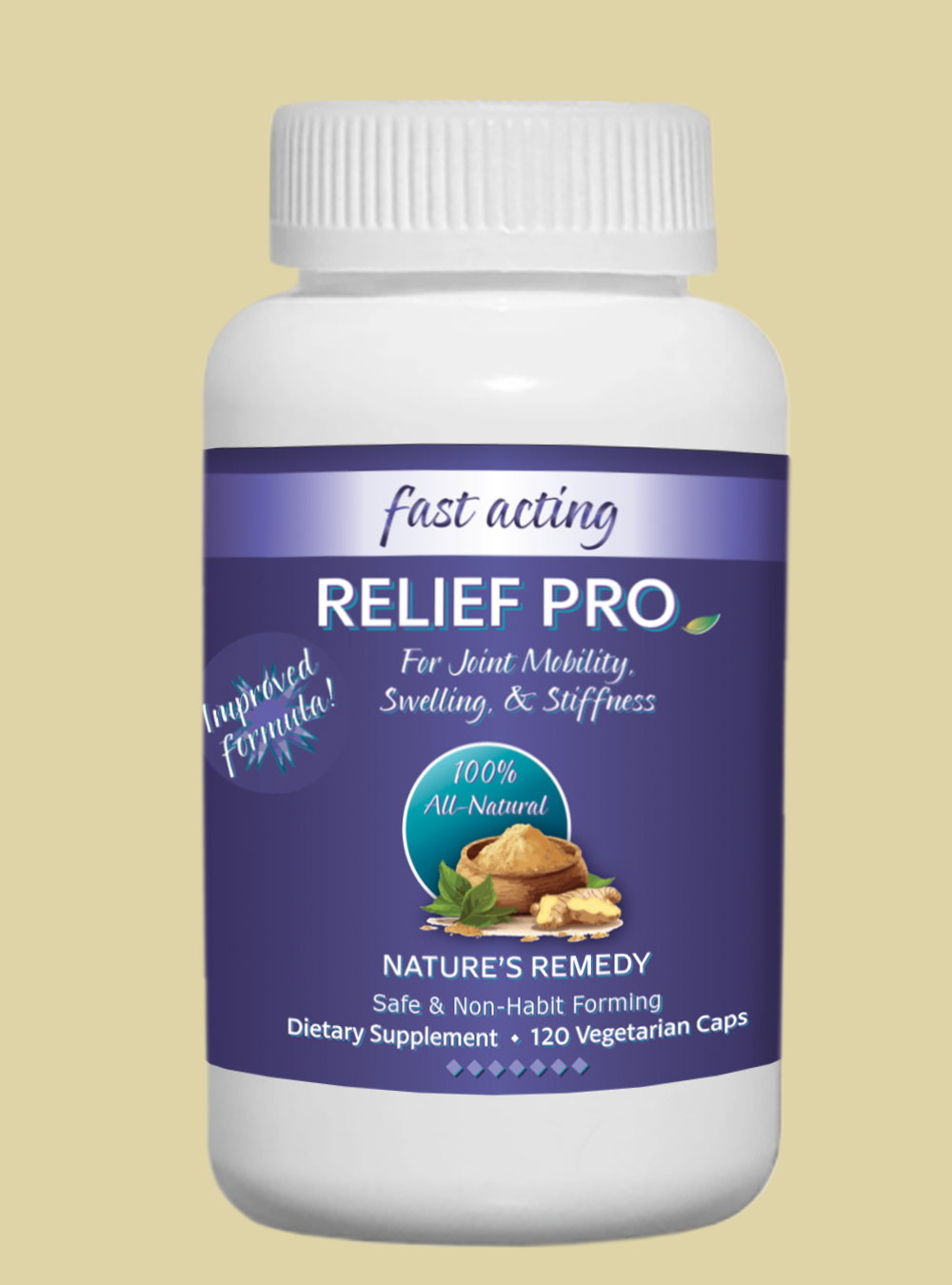 Relief Pro - Pain and Inflammation Relief - Naturally! Without CBD (120 Capsules) 100% Satisfaction Guarantee Relief Pro - Pain and Inflammation Relief - Naturally! Without CBD (120 Capsules) 100% Satisfaction Guarantee