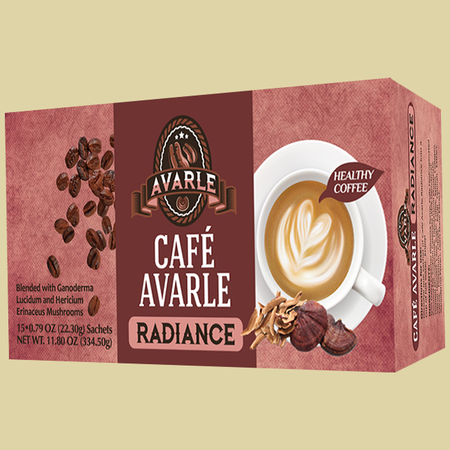 Café Avarle Radiance Coffee with Collagen, Ganoderma, Lion's Mane, Kacip Fatimah - Creamer, Sugar, Xylitol (15 Pk/Box) Café Avarle Radiance Coffee with Collagen, Ganoderma, Lion's Mane, Kacip Fatimah - Creamer, Sugar, Xylitol (15 Pk/Box)